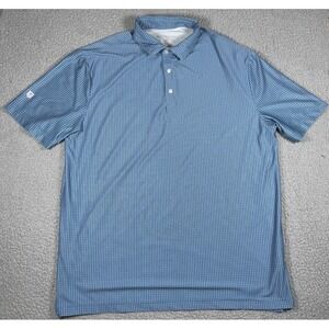 Hickey‎ Freeman Polo Shirt Mens Large Blue Geometric Print Golf Short Sleeve